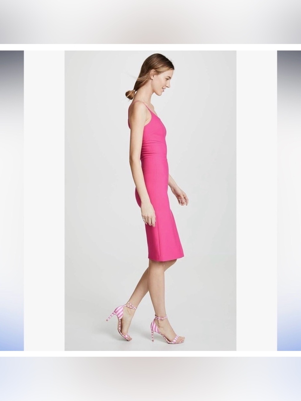 Likely Hot Pink One-Shoulder Sheath Dress with Front Slit - Picture 2 of 8